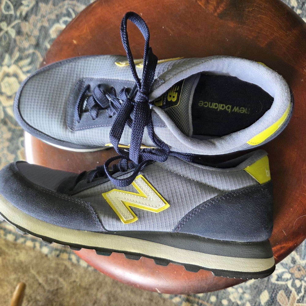 New Balance 501 Blue and Yellow-Green Sneakers with Breathable Nylon And Suede